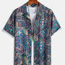 Fashionable Men's Abstract Pattern Textured Shirt