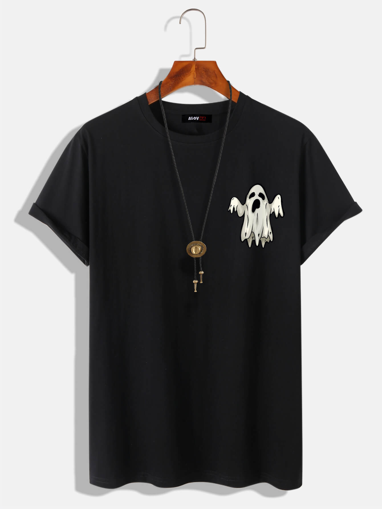 Halloween Cotton Breathable Short Sleeve Creative Melted Spooky Solid Color T-Shirt