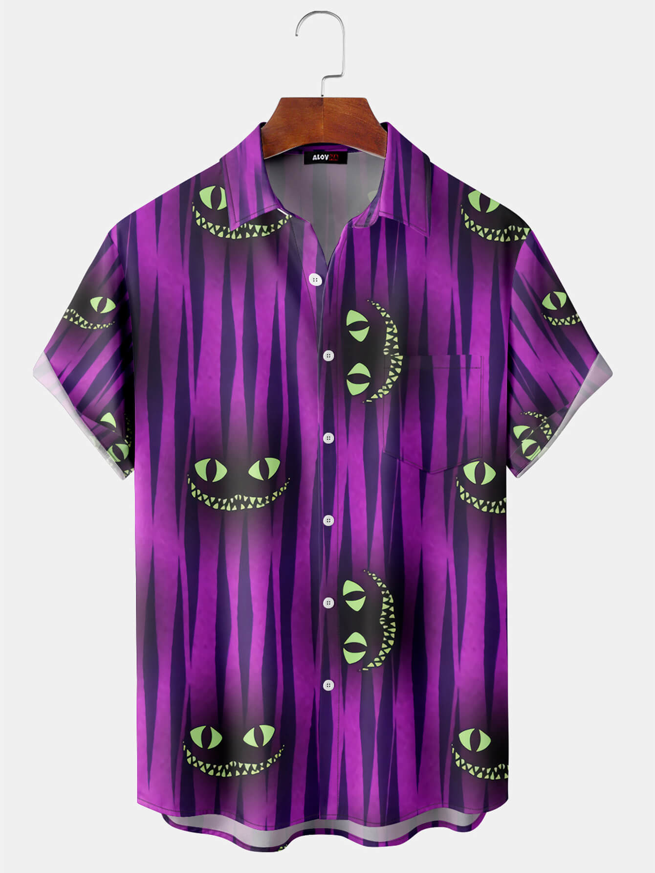 Halloween Creative Devil Smile Print Button Shirt