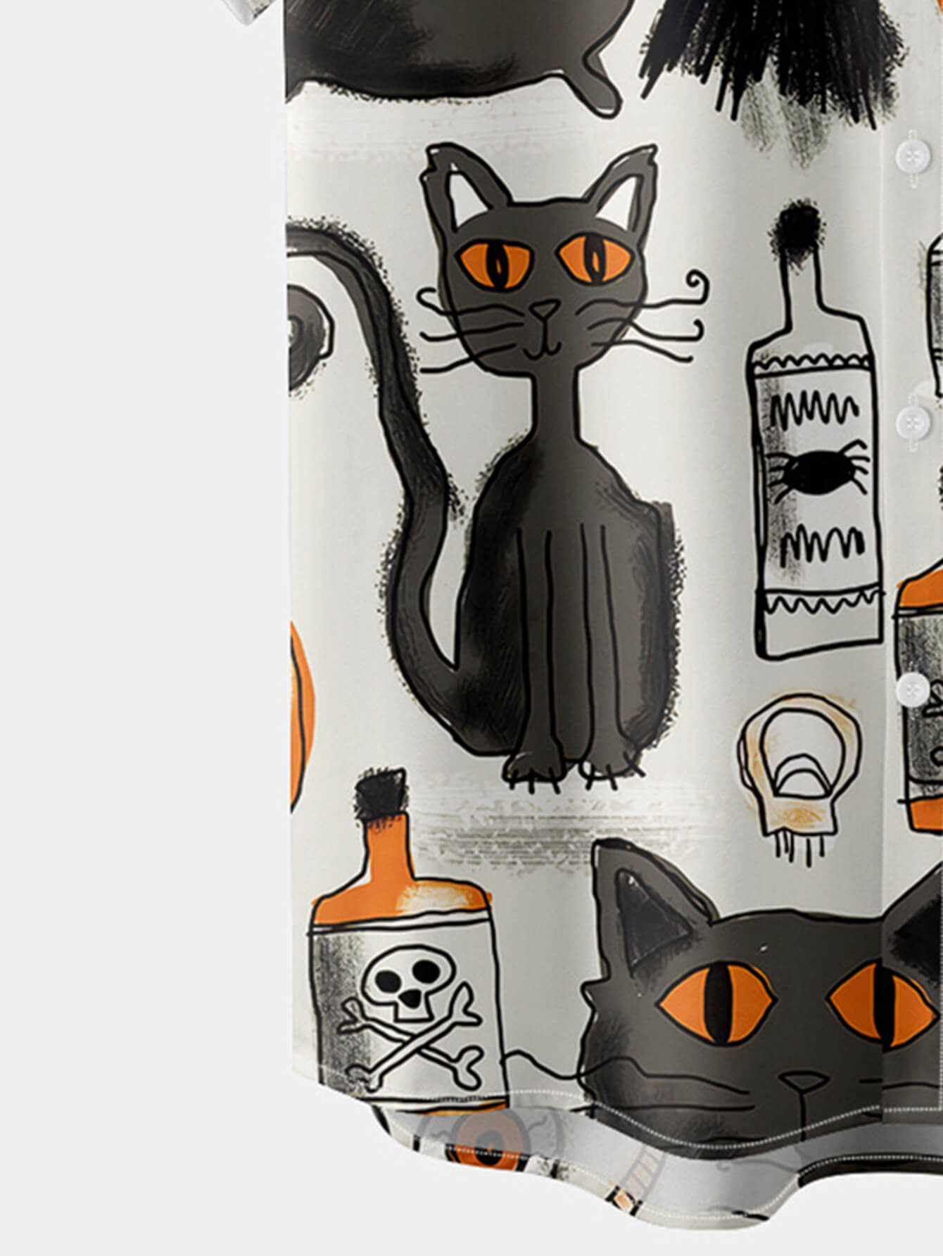 Halloween Cat And Pumpkin Doodle Shirt