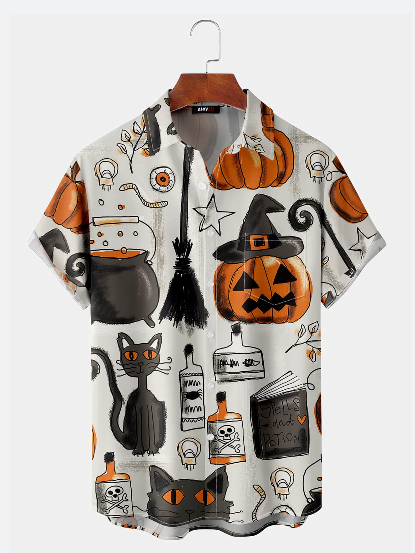 Halloween Cat And Pumpkin Doodle Shirt