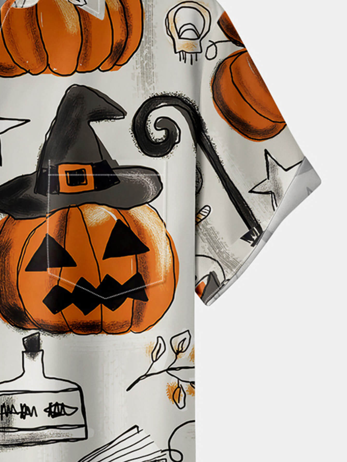 Halloween Cat And Pumpkin Doodle Shirt