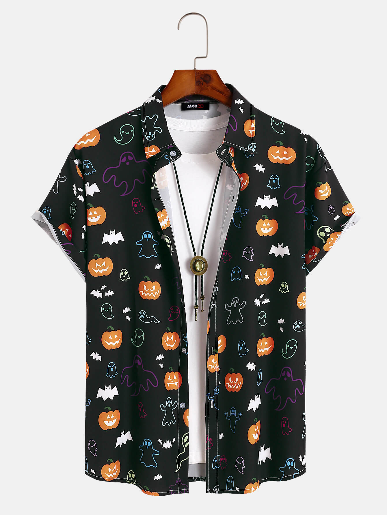 Halloween Element Pumpkin Ghost Full Print Shirt