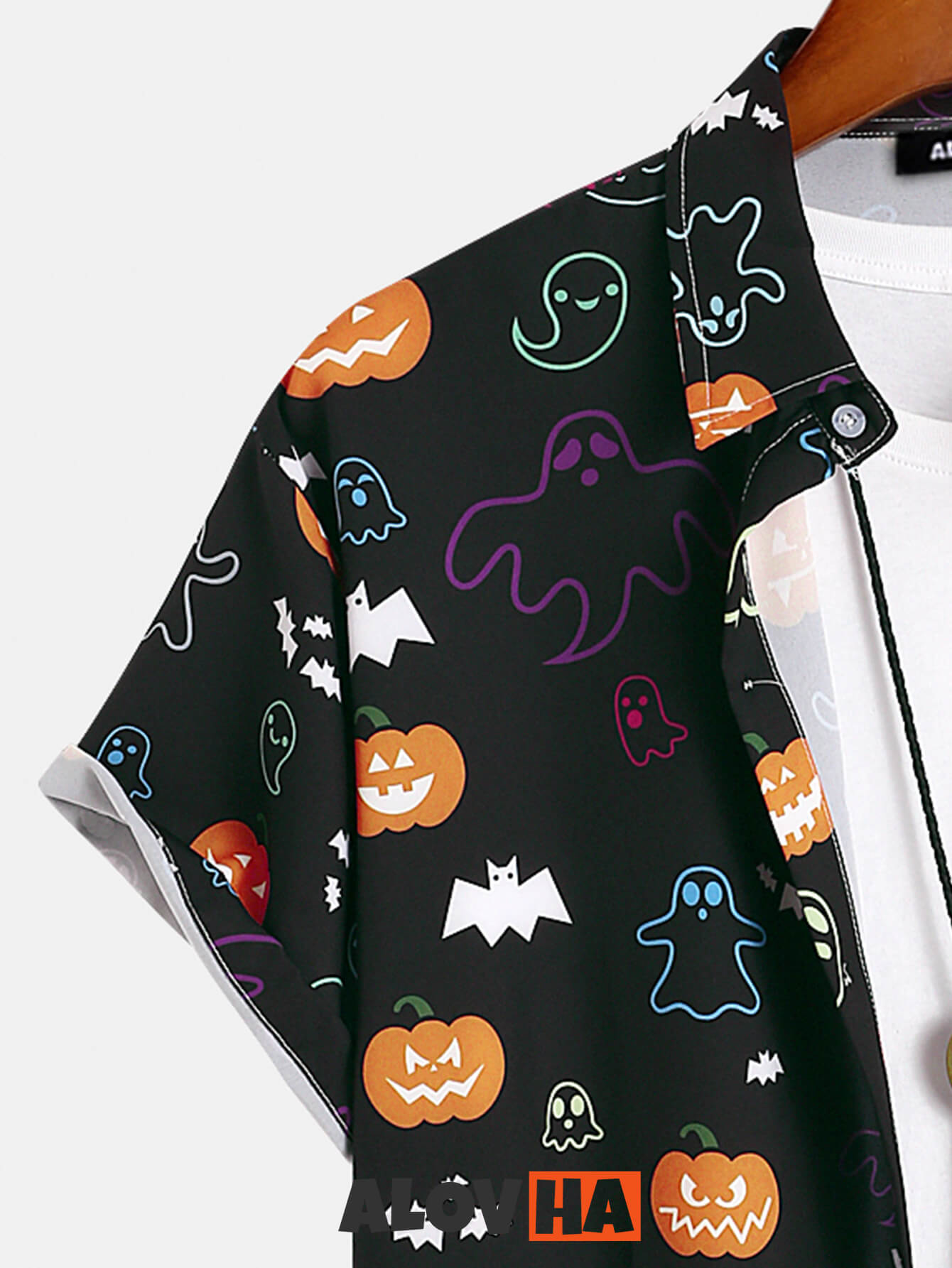 Halloween Element Pumpkin Ghost Full Print Shirt