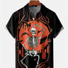 Halloween Graveyard Skull Print Party Shirt