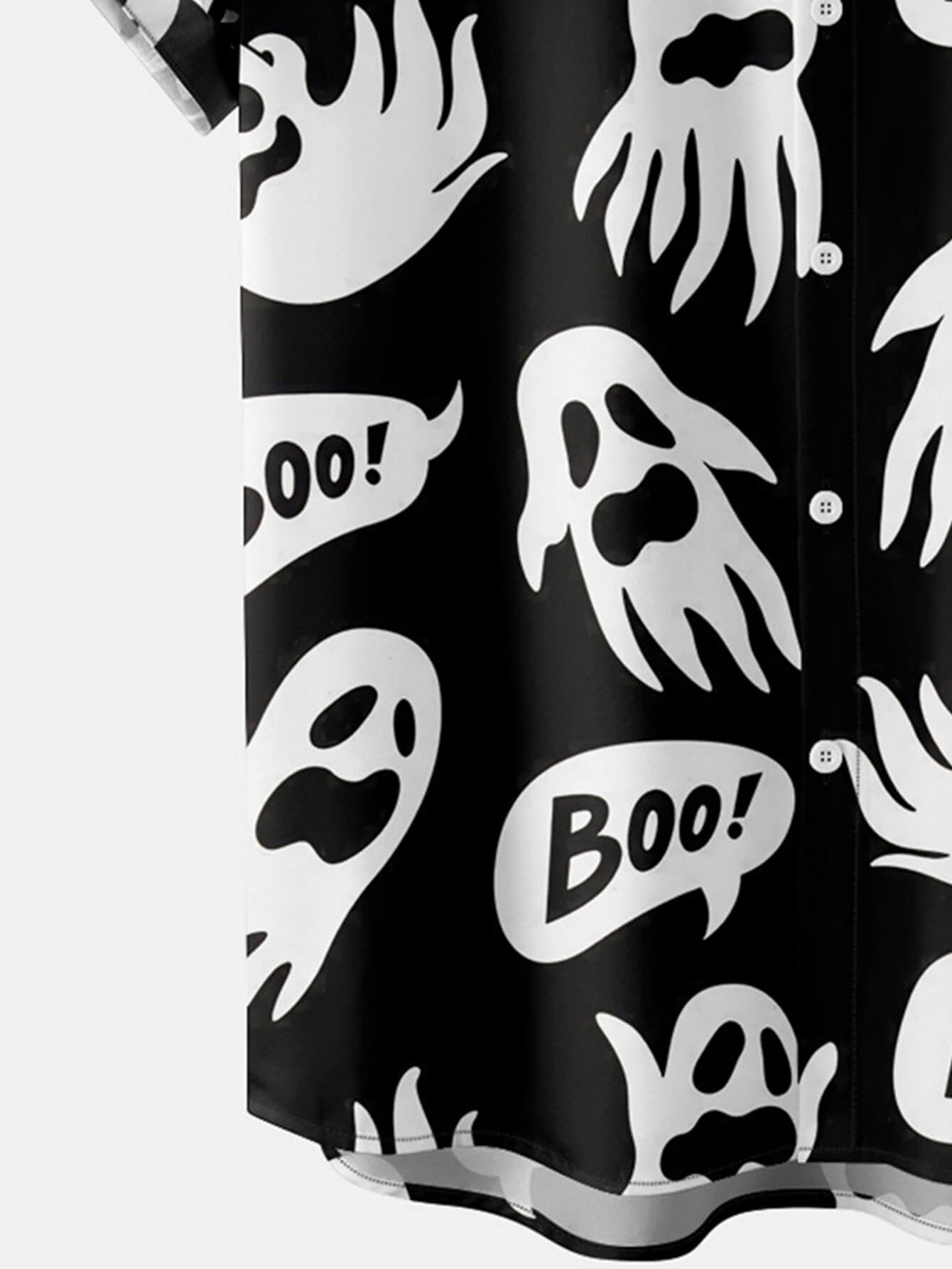 Halloween Party Short Sleeve Boo! Frightened Ghost Print Shirt