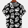 Halloween Party Short Sleeve Boo! Frightened Ghost Print Shirt