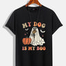 Halloween Party Spooky Lettering Cotton T-Shirt