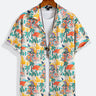 Hawaiian Cactus Coconut Tree Print Textured Shirt