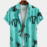 Hawaiian Cartoon Coconut Tree Print Shirt