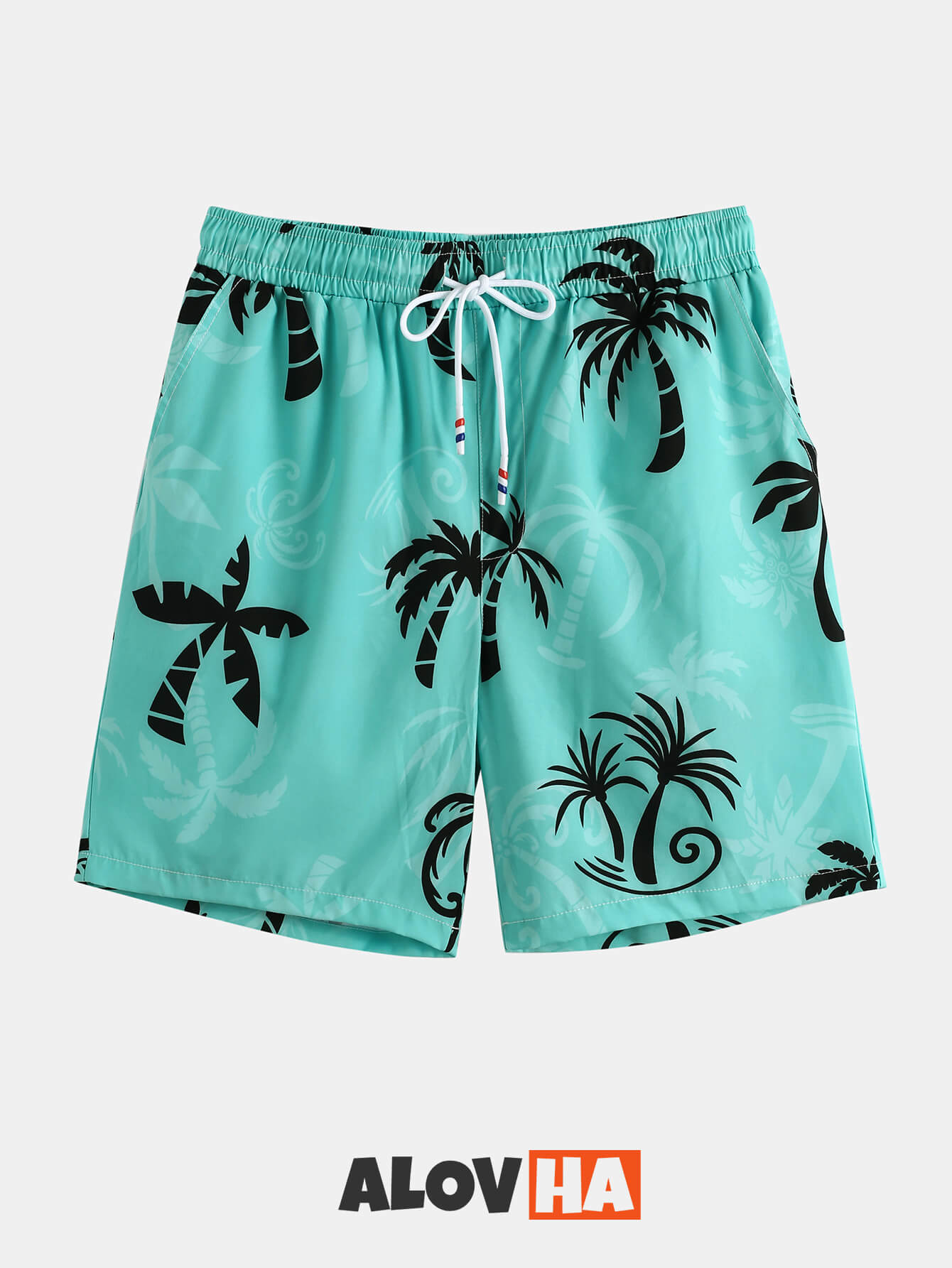 Hawaiian Cartoon Coconut Tree Print Shorts