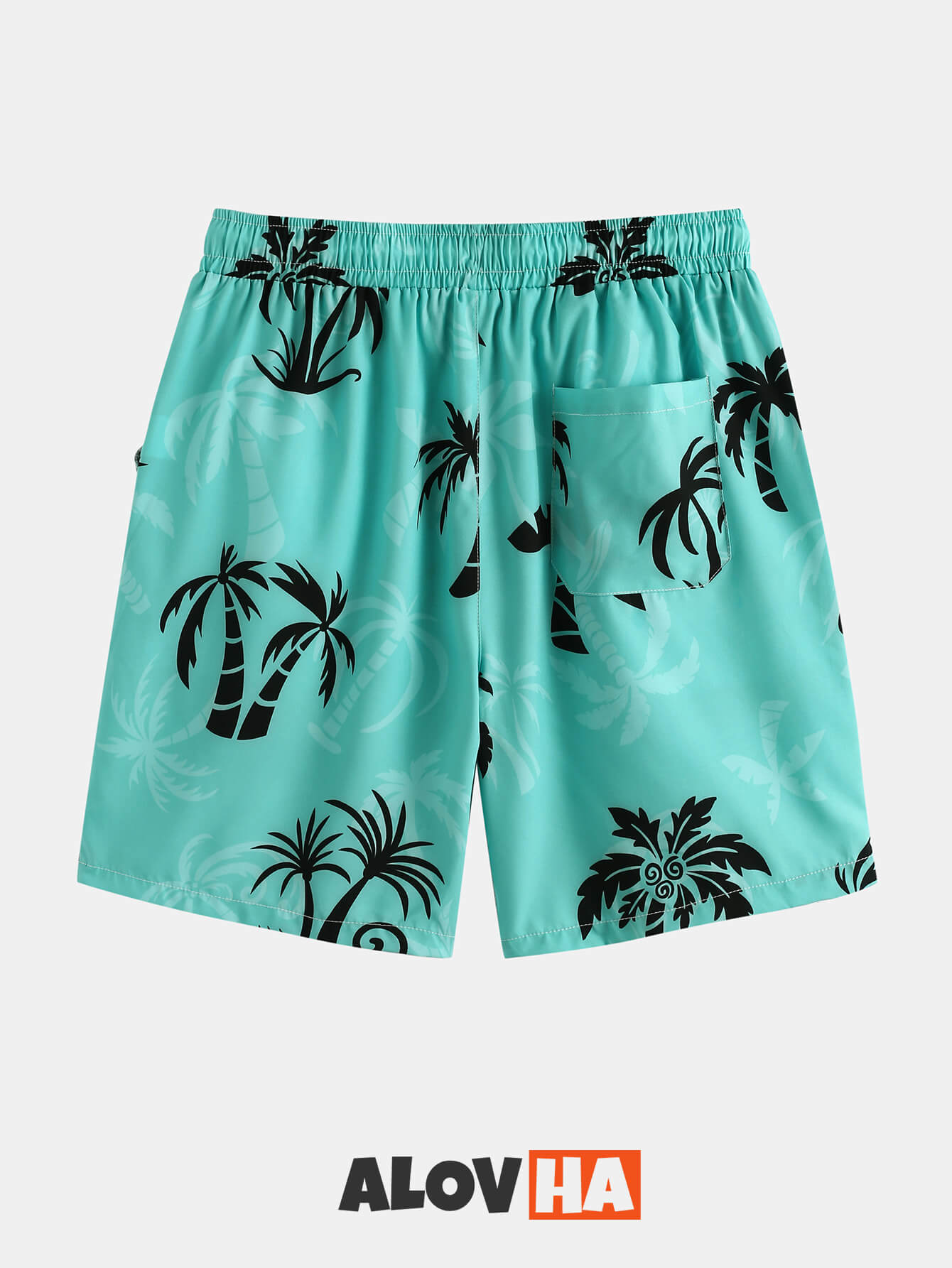 Hawaiian Cartoon Coconut Tree Print Shorts