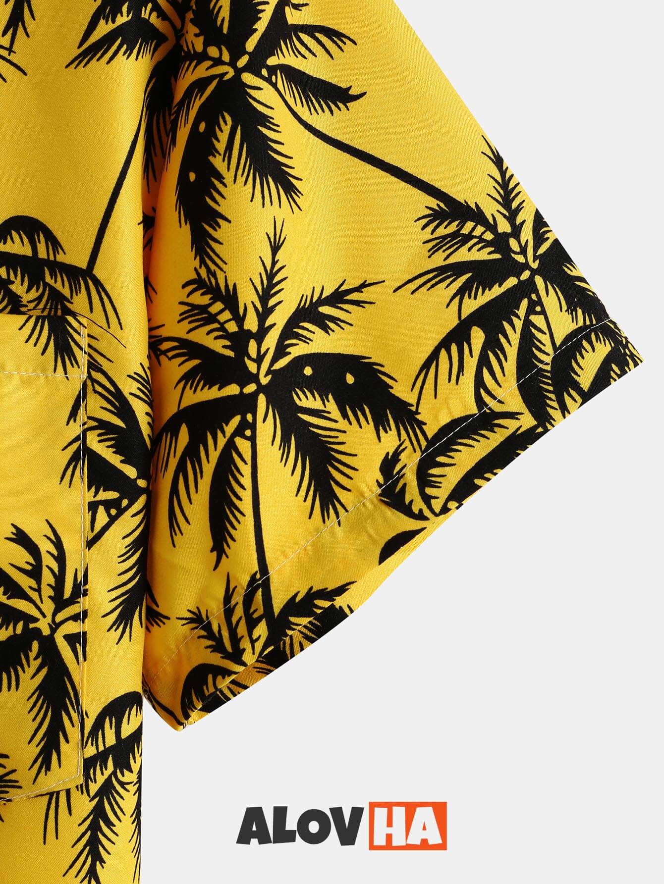 Hawaiian Coconut Tree Pattern Lapel Shirt