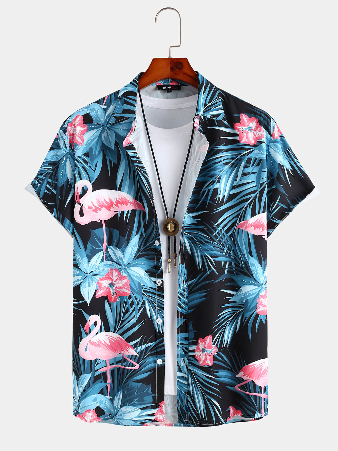 Hawaiian Flamingo Print Shirt