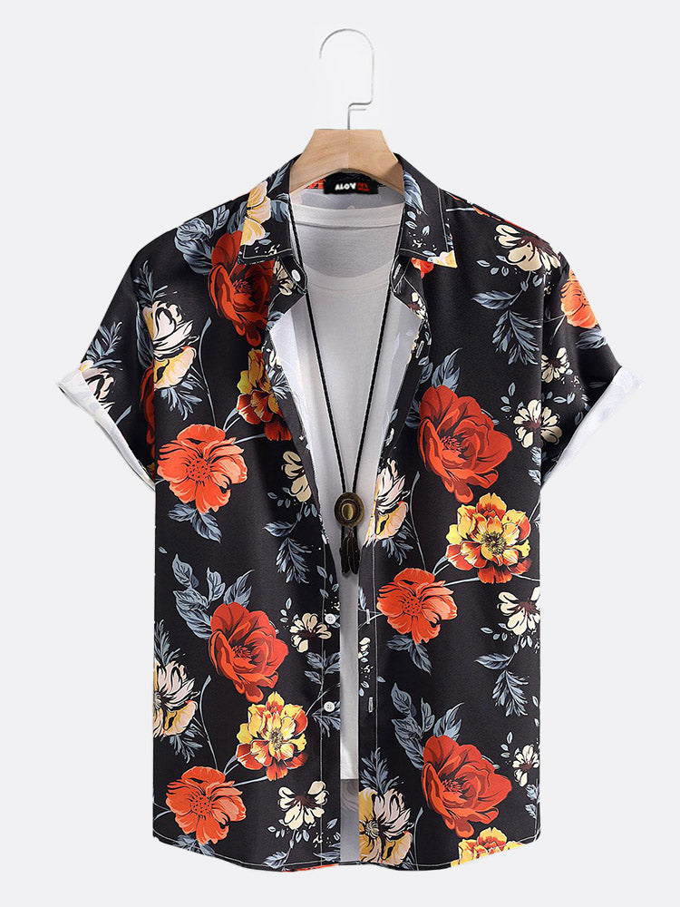 Hawaiian Floral Print Shirt