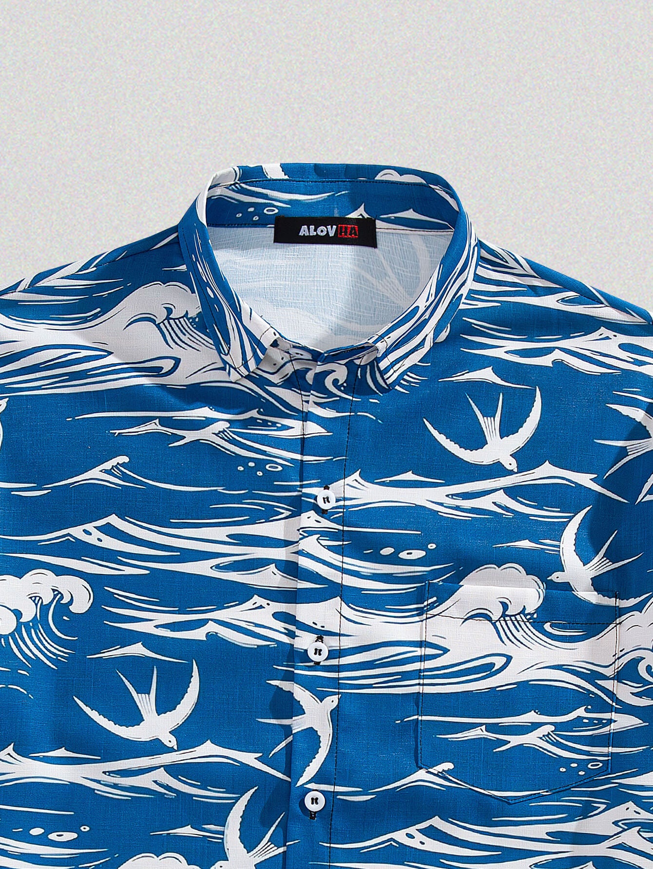 Hawaiian Men's Blue Wave Button-Down Shirt