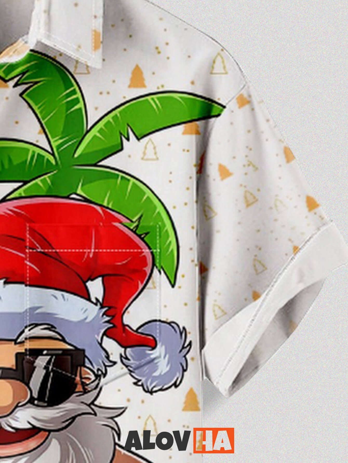 Hawaiian Santa Claus Beach Print Design Shirt