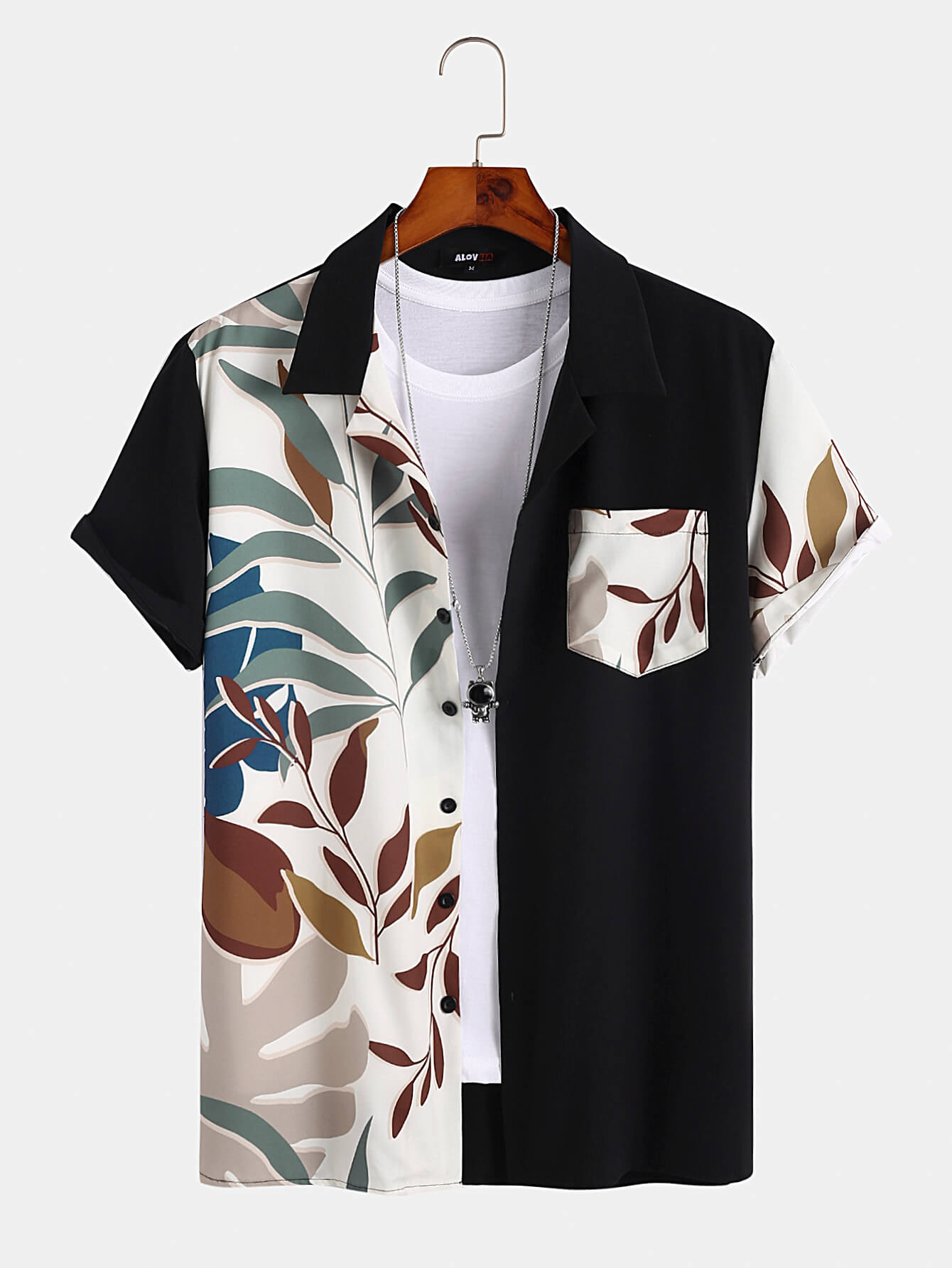 Hawaiian Vacation Leaf Panel Shirt