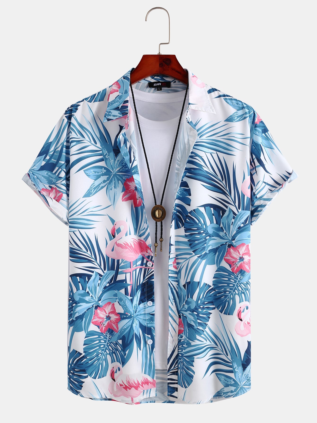 Chemise à imprimé flamant rose Aloha