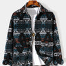 Flannel Irregular Geometric Pattern Lapel Jacket