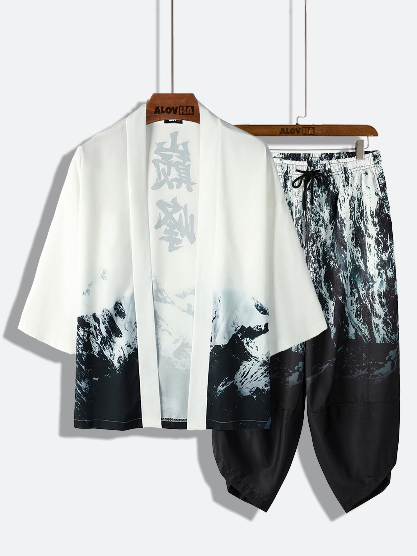 Landscape Ink Printing Kimono Set