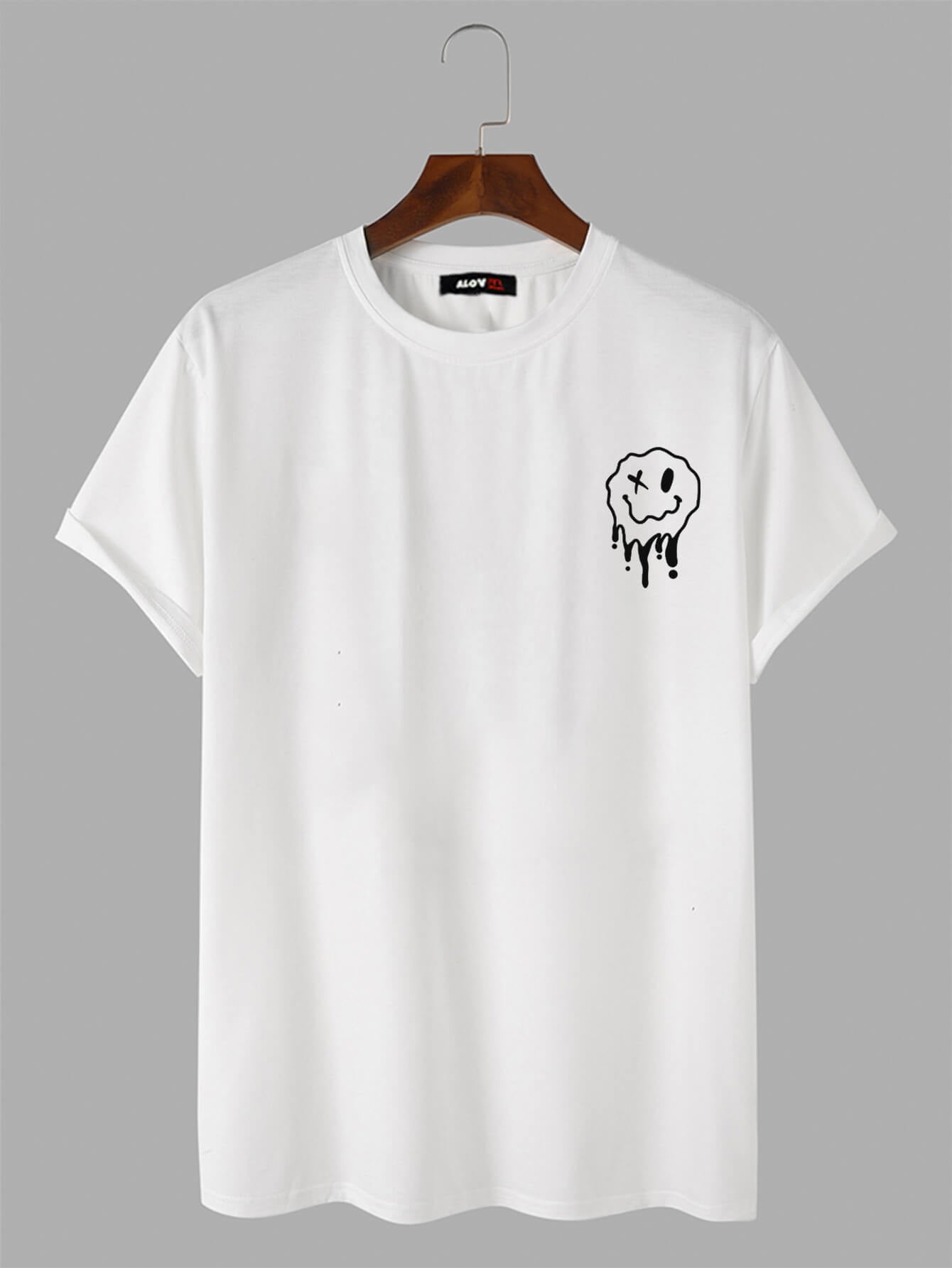 Melting Smile Print Cotton T-Shirt