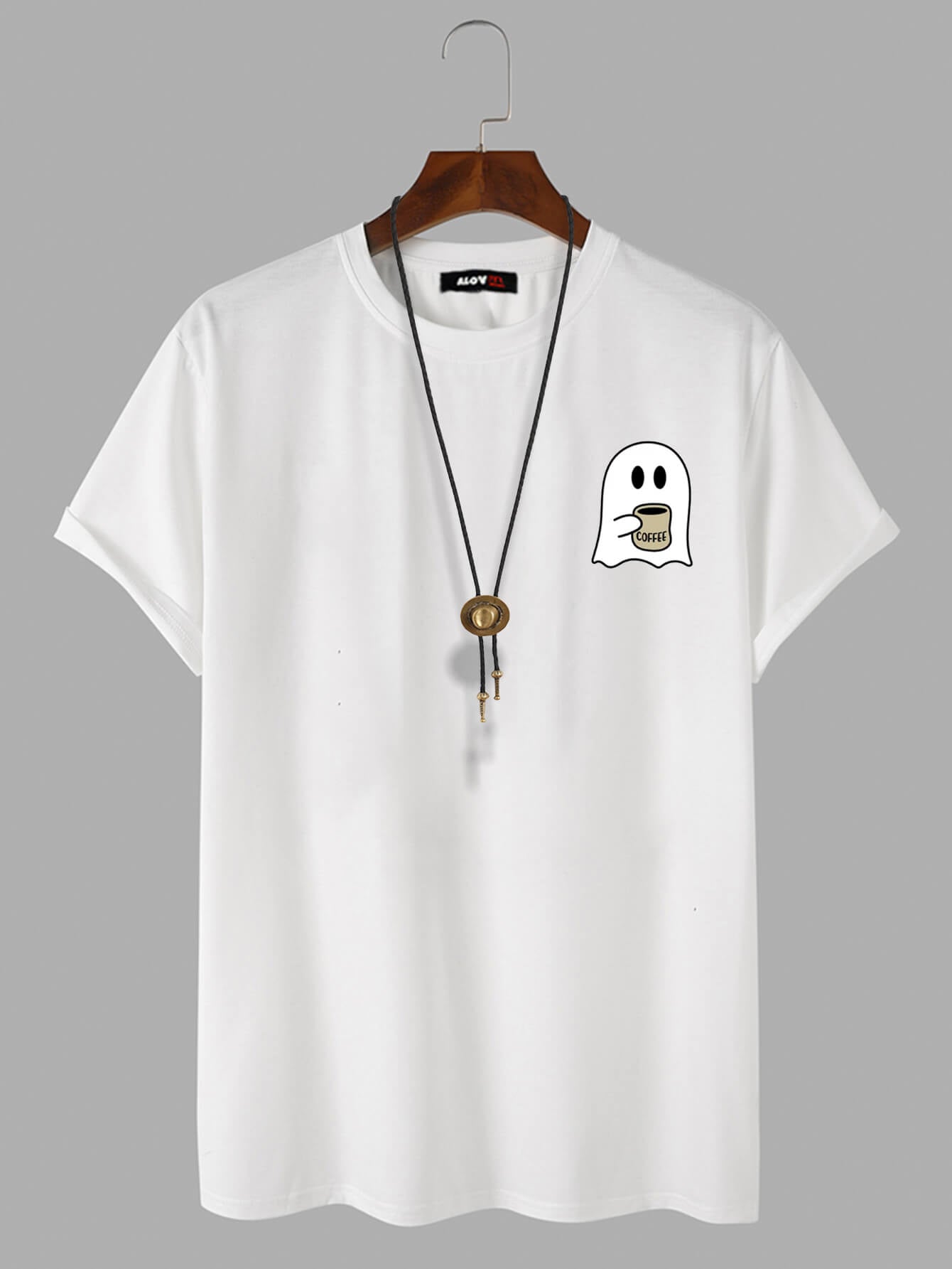 Men's 100% Cotton Halloween Ghost Print T-Shirt