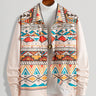 Men's Aztec Ethnic Textured Button-Up Shirt