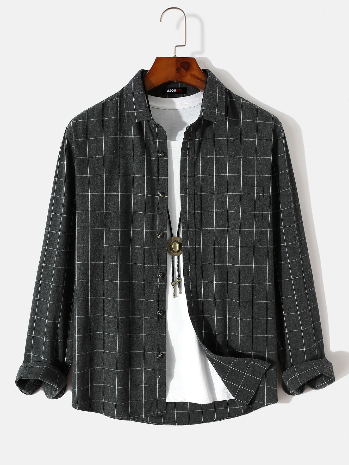 Men's Casual Flannel Trendy Check Button Cardigan Shirt