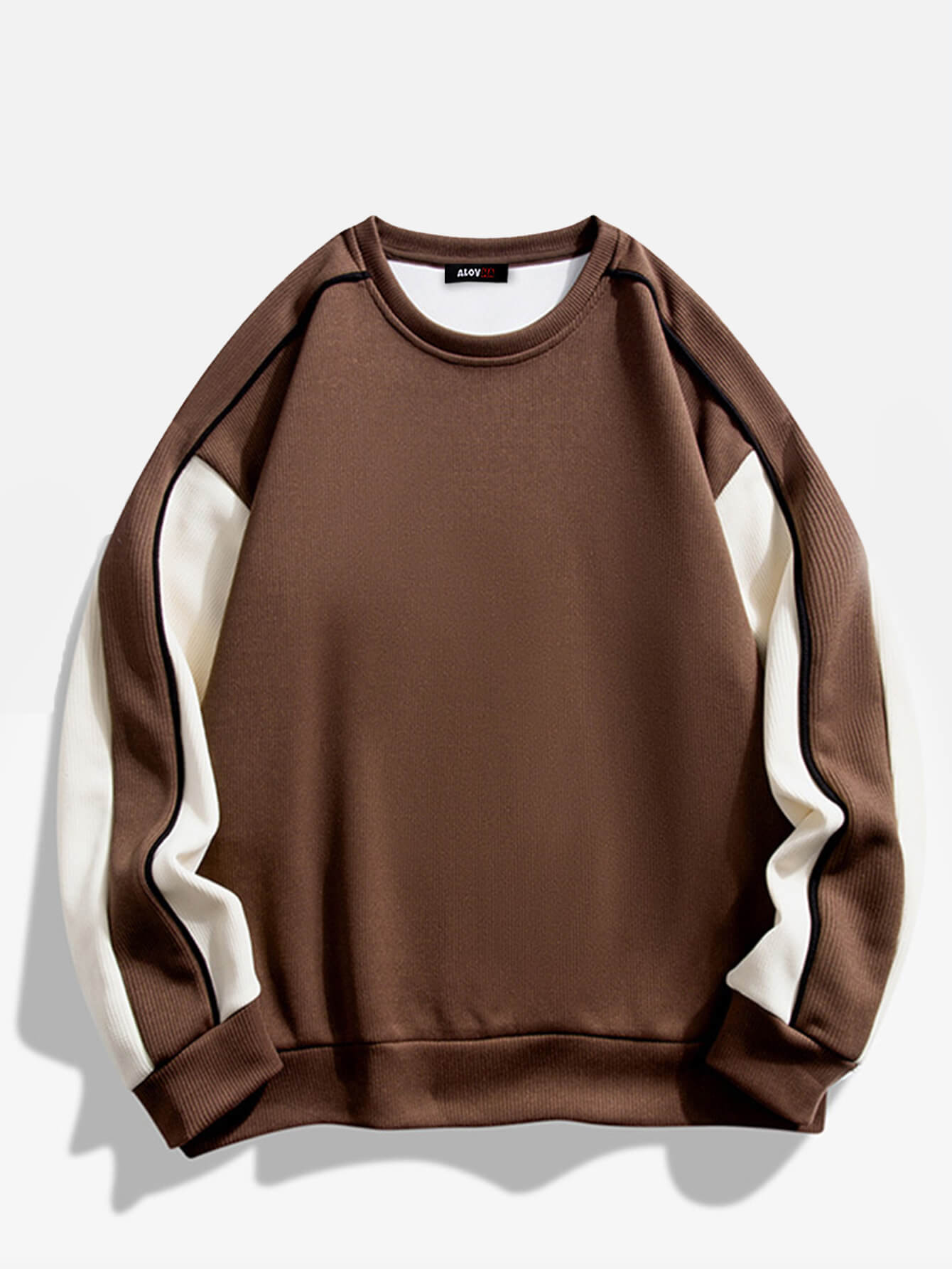 Men's Casual and Versatile Colorblock Crew Neck Sweatshirt