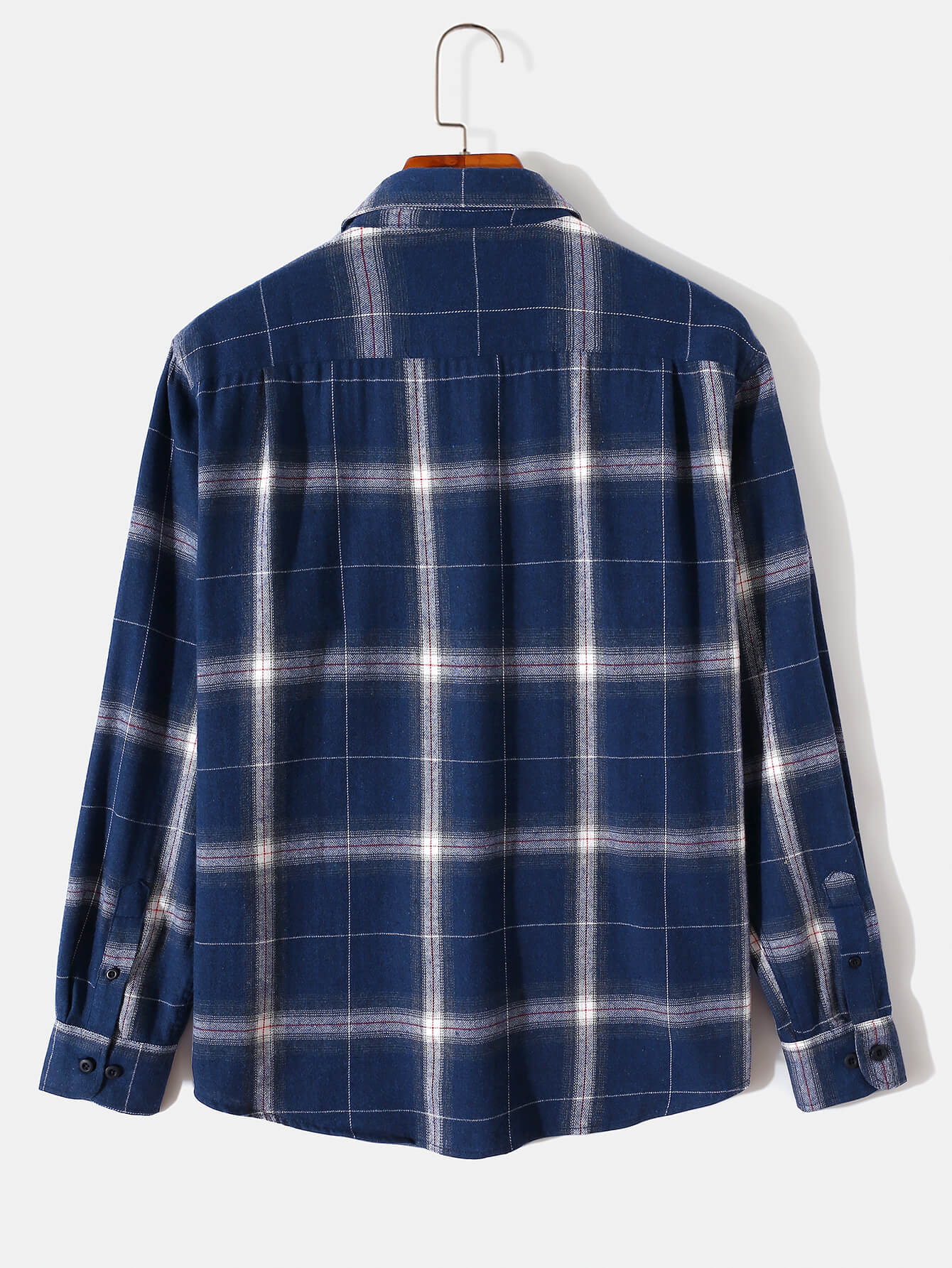 Men's Check Flannel Shirt Casual Flannel Button Long Sleeve Shirt