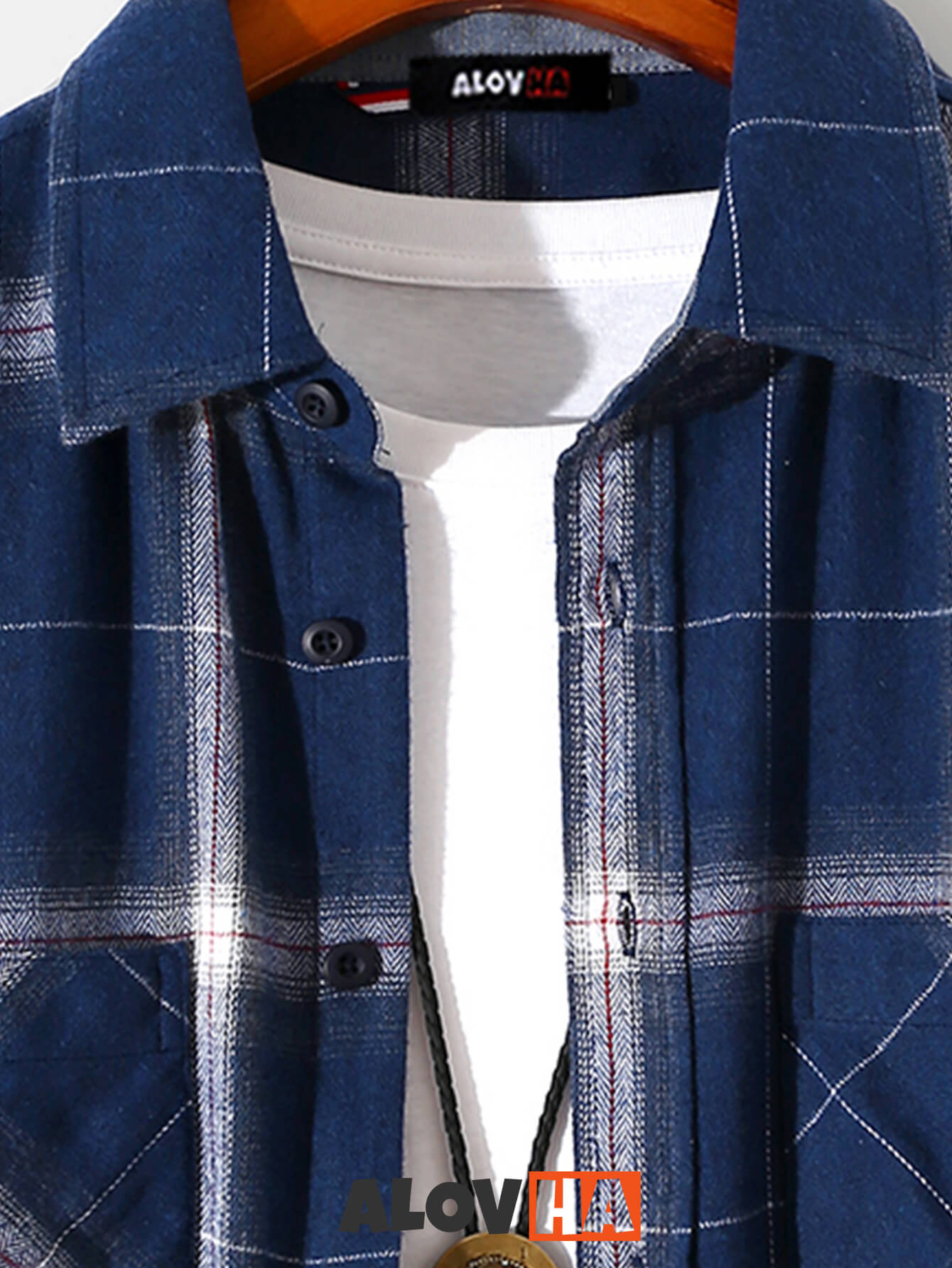 Men's Check Flannel Shirt Casual Flannel Button Long Sleeve Shirt