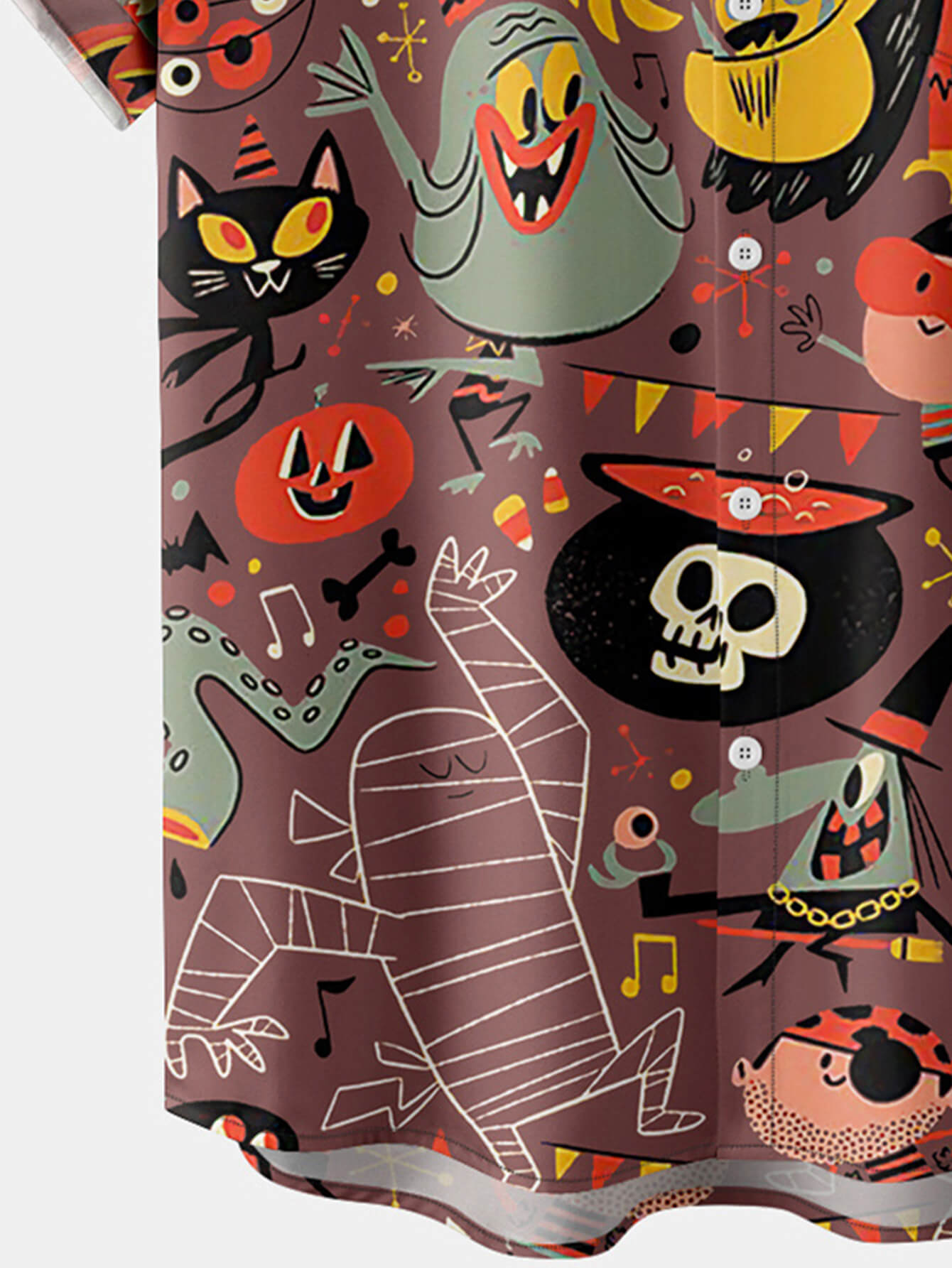 Men's Halloween Abstract Cartoon Pattern Shirt