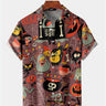 Men's Halloween Abstract Cartoon Pattern Shirt