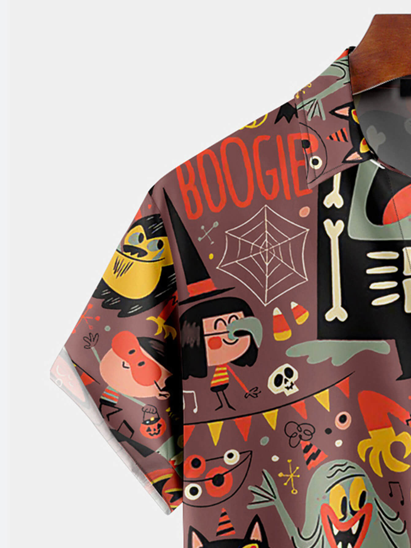 Men's Halloween Abstract Cartoon Pattern Shirt