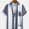 Men's Hawaiian Classic Fit Coconut Tree Print Button Up Shirt