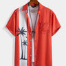 Men's Hawaiian Classic Fit Coconut Tree Print Button Up Shirt