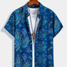 Men's Hawaiian Deep Sea Whale And Jellyfish Pattern Button-Up Shirt