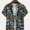 Men's Hawaiian Shirt Beach Sail Tree Print Button-Up Shirt