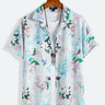 Men's Hawaiian Shirt Hummingbird Print Seersucker Shirt