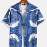 Men's Hawaiian Shirt Ocean Fish Button-Up Textured Shirt