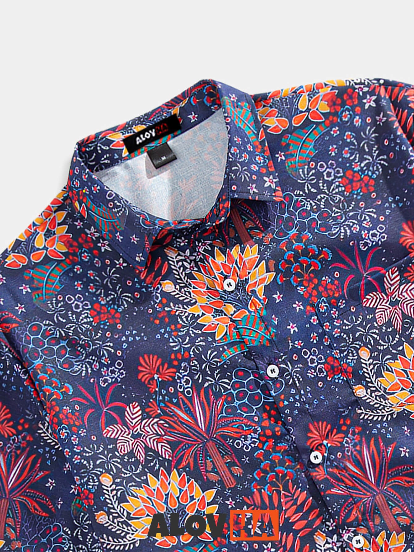 Men's Hawaiian Shirt Vintage Luxury Floral Button-Up Shirt