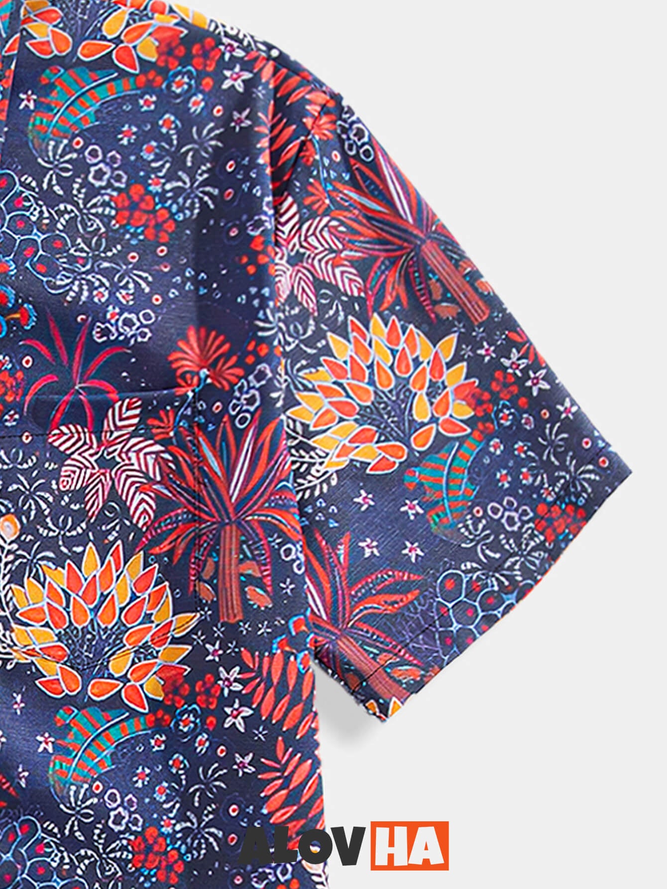 Men's Hawaiian Shirt Vintage Luxury Floral Button-Up Shirt