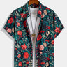 Men's Hawaiian Tropical Floral Pattern Button-Up Shirt