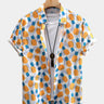 Men's Short Sleeve Fruit Pineapple Print Aloha Resort Shirt