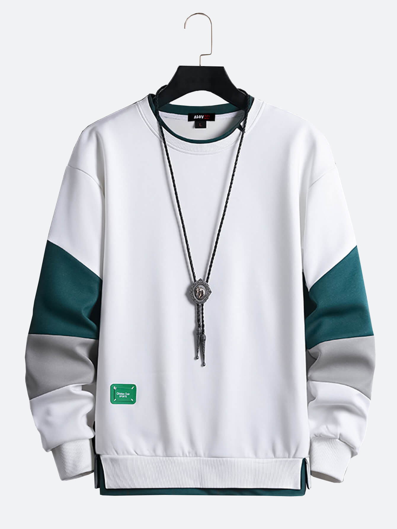 Men's Sweatshirt Pullover Round Neck Colorblock Street Long Sleeve Hoodie