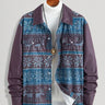 Men's Vintage  Aztec Ethnic Textured Button-Up Shirt