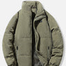 Men's Winter Thickened Green Corduroy Puffer Padded