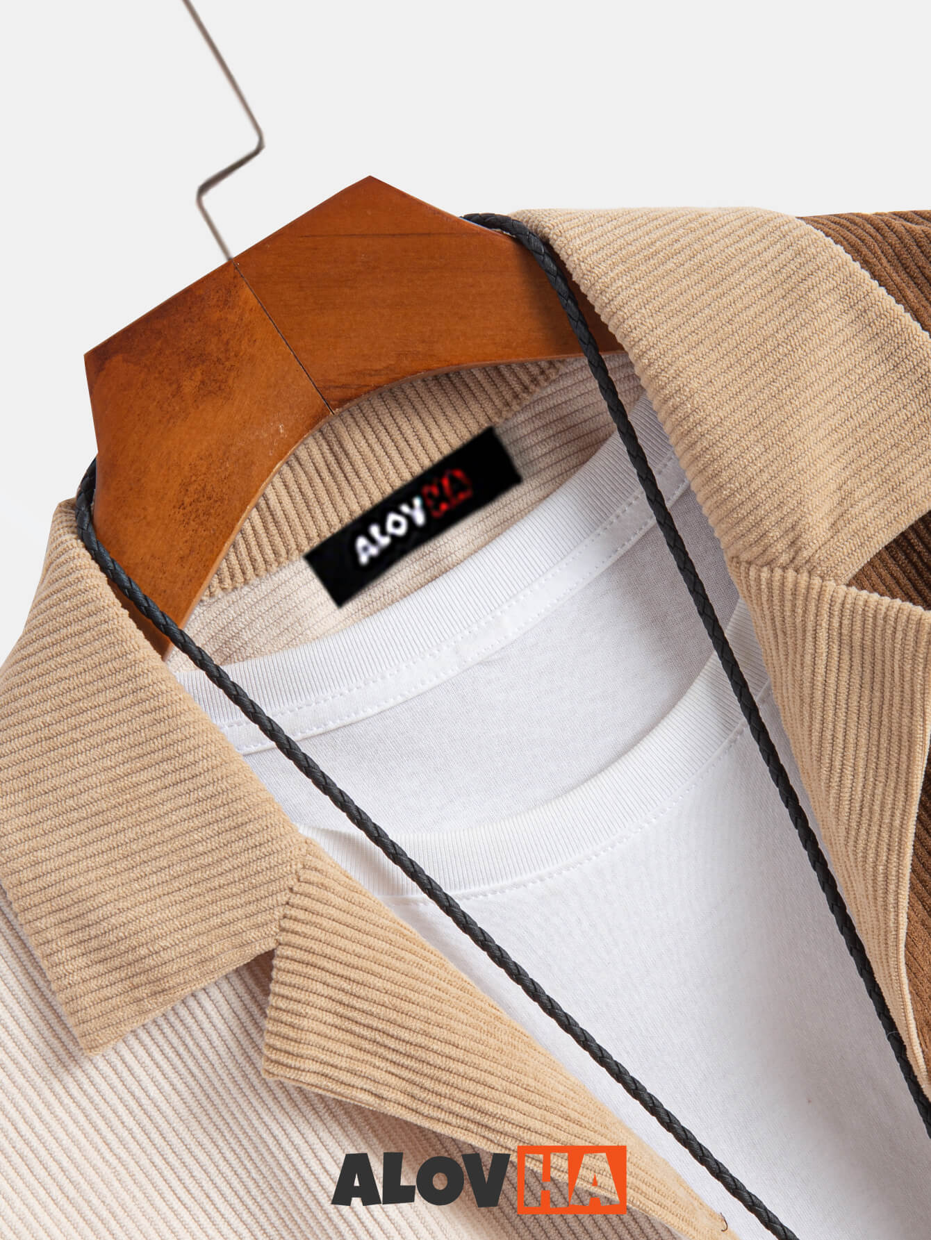 New Fashion Patchwork Corduroy Button-Up Shirt