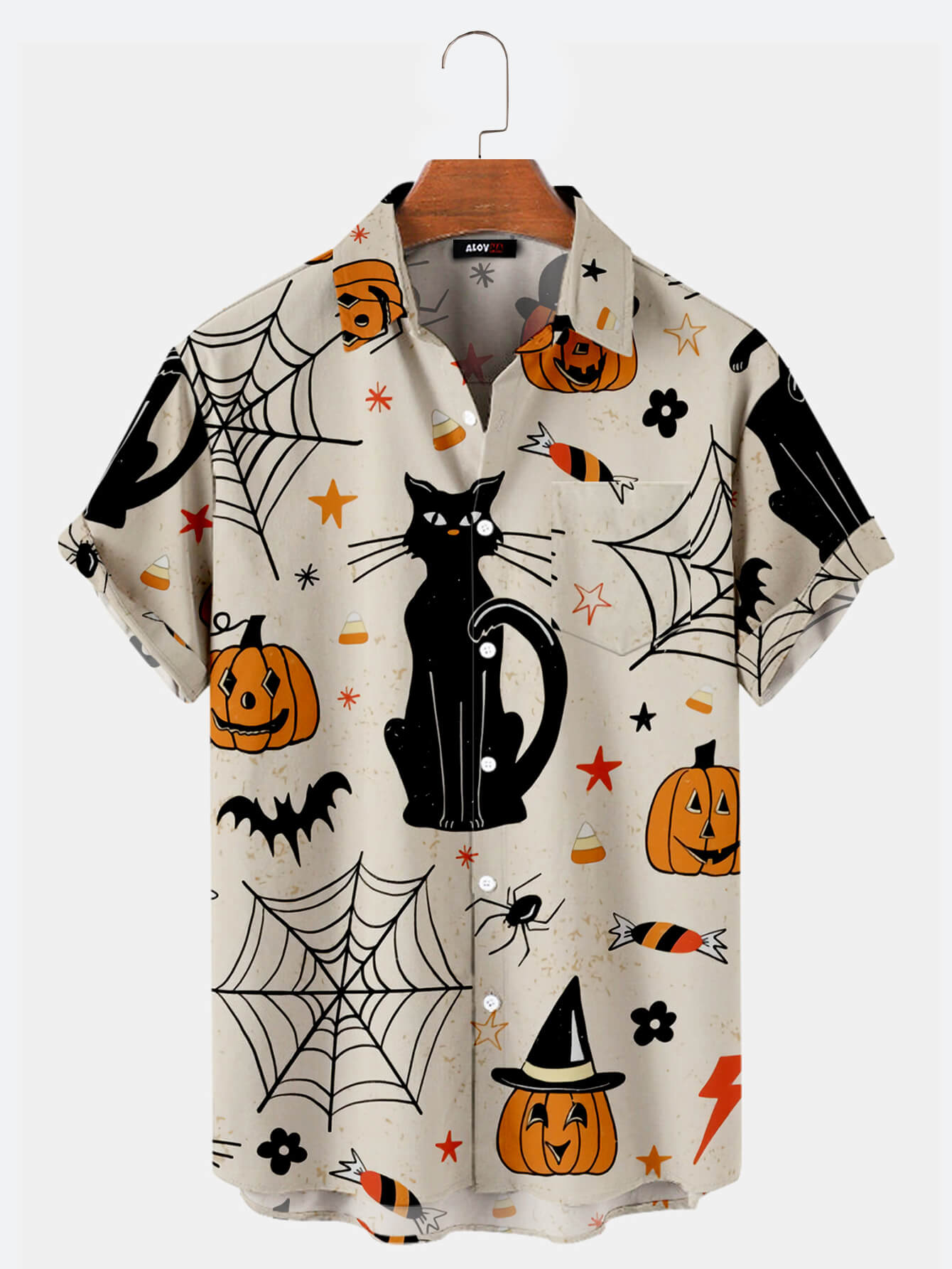 New Halloween Element Printing Trendy Short-Sleeved Shirt